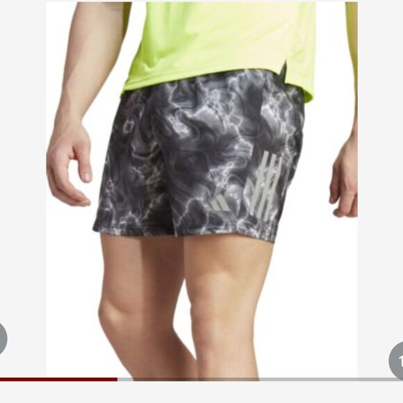 L 7" Adidas Men's Own The Run Regular-Fit Printed 5" Running Shorts - Picture 1 of 4